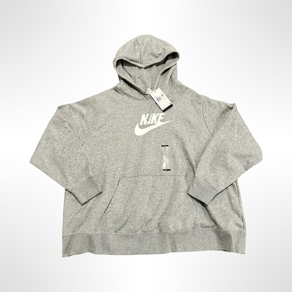 Nike Womens Pullover Hoodie Gray Sweatshirt 3X 3XL Plus Size Activewear Top - Picture 1 of 7